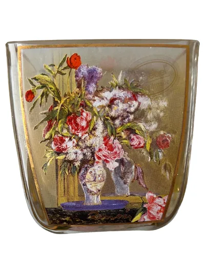 Goebel Artis Orbis Vase Renoir Blumenstillleben Glas 6cm Tischvase Deko Gold