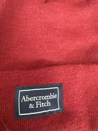 Abercrombie & Fitch Mütze Beanie Rot Herren Strickmütze Logo Casual 4