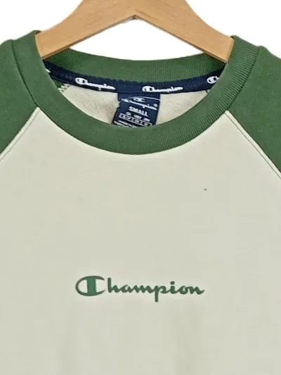 Champion Herren Sweatshirt Raglan Langarmshirt Grün Beige S