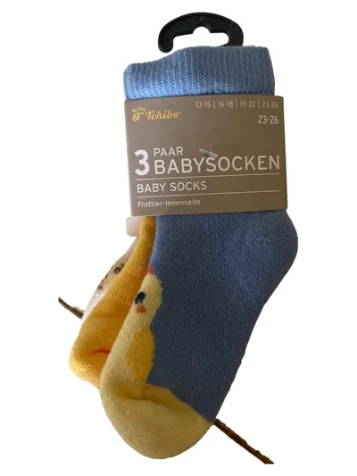 Tchibo Kinder Strümpfe Socken 3er Set Tiermotiv Baumwolle Gr. 23 Mehrfarbig