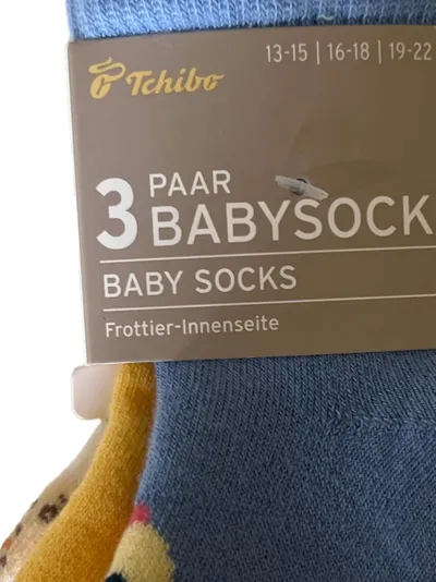 Tchibo Kinder Strümpfe Socken 3er Set Tiermotiv Baumwolle Gr. 23 Mehrfarbig