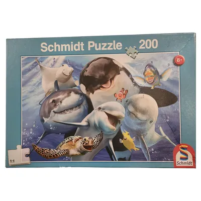 Schmidt Puzzle 200 Teile Unterwasserfreunde Meerestiere Delfin Hai ab 8 Jahren
