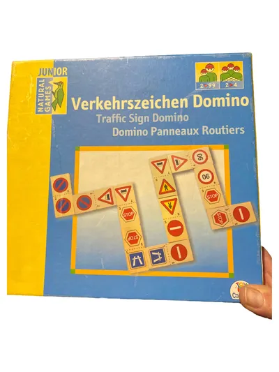 NATURAL GAMES Domino Holz Verkehrszeichen Legespiel Kinder Lernspiel 28tlg