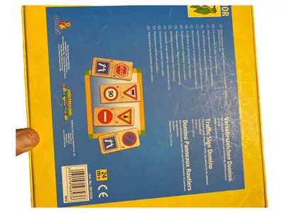 NATURAL GAMES Domino Holz Verkehrszeichen Legespiel Kinder Lernspiel 28tlg