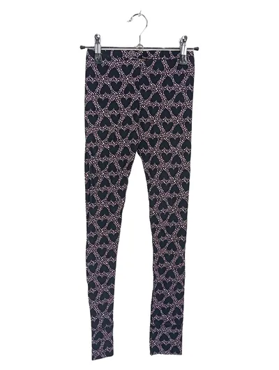 me&i Leggings Mädchen Gr. 146/152 Herzmuster Bio-Baumwolle Schwarz Rosa