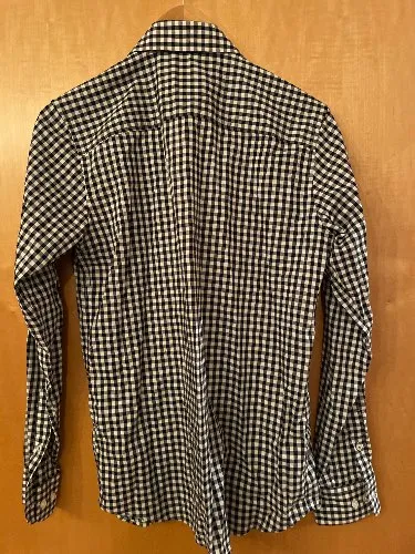 JACK & JONES Herren Business Hemd Kariert Gr. 36 Blau Baumwolle Langarm
