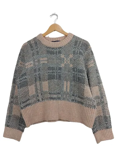 French Connection Damen Pullover Gr. 38/M Mehrfarbig Strick Casual Wolle-Mix