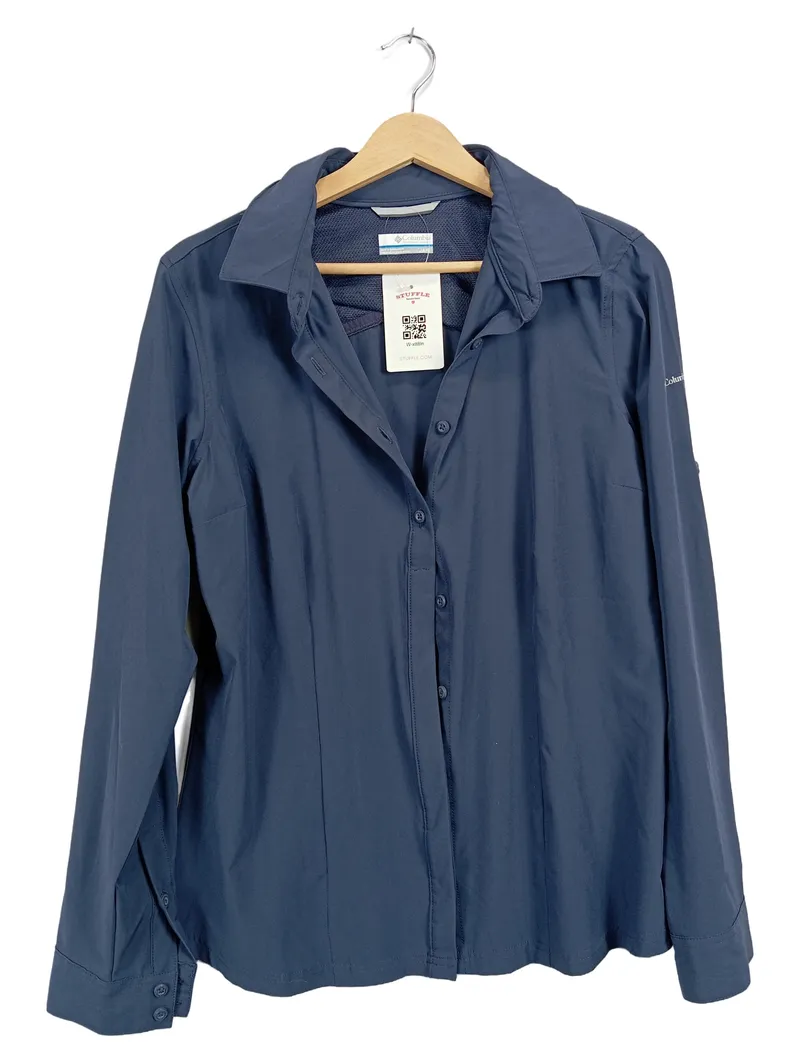 Columbia Damen Bluse Outdoor Langarm Hemd Polyester Blau Gr. 40/L 1