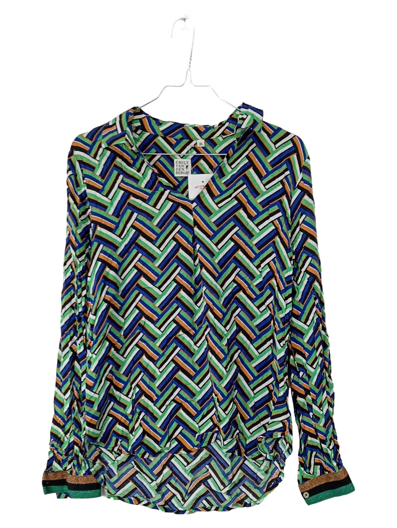 Emily van den Bergh Damen Bluse Gr. 36/S Mehrfarbig Geometrisch 1