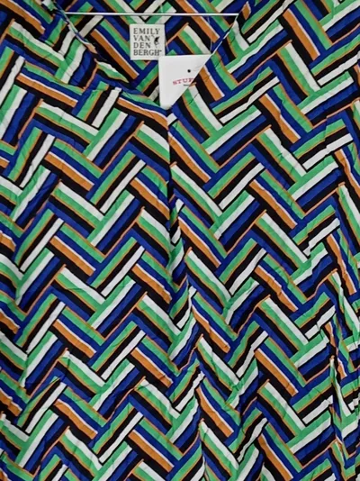Emily van den Bergh Damen Bluse Gr. 36/S Mehrfarbig Geometrisch