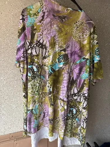 MIAMODA Damen Tunikakleid Schmetterling Muster XXL Mehrfarbig Sommer