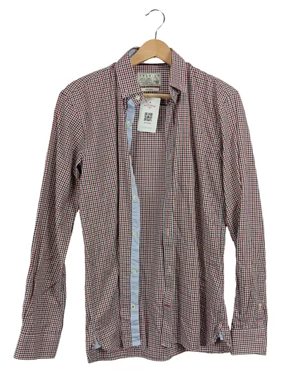JACK & JONES Herren Hemd kariert Gr. 36 Casual Langarm Baumwolle Rot