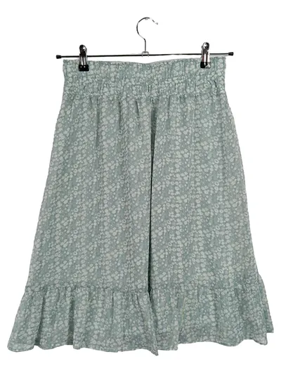 Maison 123 Damen Midirock Gr. 40 Blumenmuster Grün Rüschen Viskose