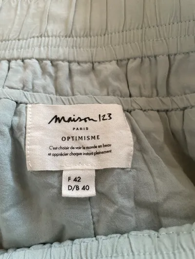 Maison 123 Damen Midirock Gr. 40 Blumenmuster Grün Rüschen Viskose
