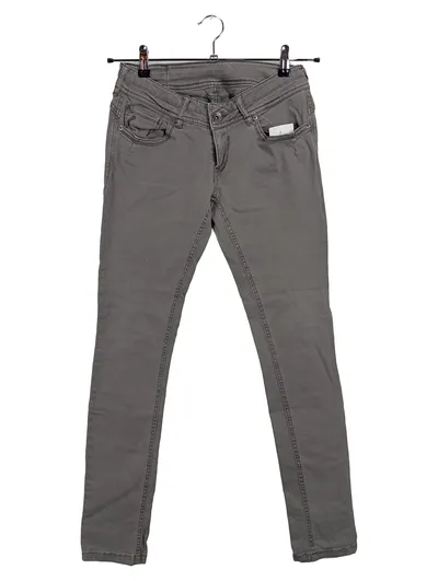 Garcia Jeans Damen Slim Fit Hose Grau Gr. 36 W28 Stretch Casual