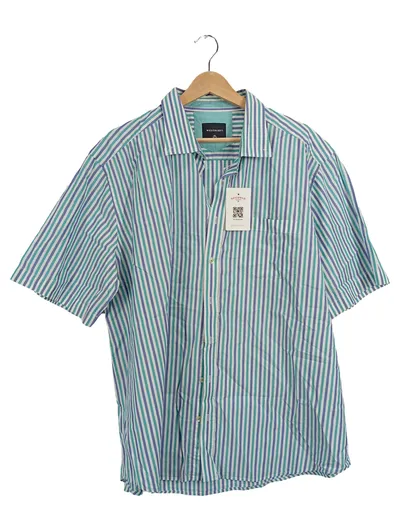 Westbury Herren Kurzarmhemd Gr. 2XL/44 gestreift grün blau weiß Baumwolle