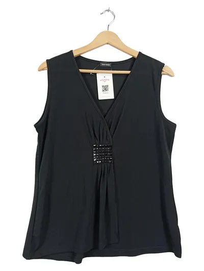 Gerry Weber Damen Bluse ärmellos Schmucksteine schwarz Gr. 42