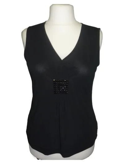 Gerry Weber Damen Bluse ärmellos Schmucksteine schwarz Gr. 42