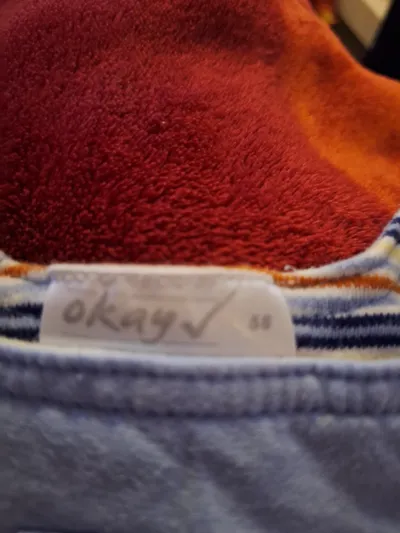 OKAY Baby Latzhose Gr. 56 Blau Teddy Bär Auto Stickerei gefüttert