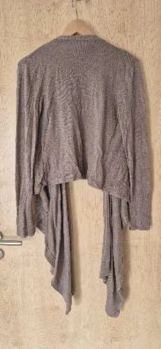 Comma Damen Strickjacke Cardigan offen asymmetrisch Beige Gr. M