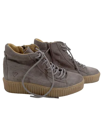Tamaris Damen Sneaker High Gr. 38 Grau Wildleder Plateau Stiefeletten