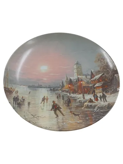 Fürstenberg Sammelteller Eisläufer in der Abendsonne Ludwig Muninger 1987