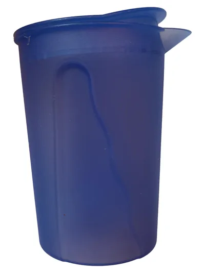 Tupperware Krug Blau Kunststoff 20cm Deckel Saftkrug Wasserkanne Praktisch