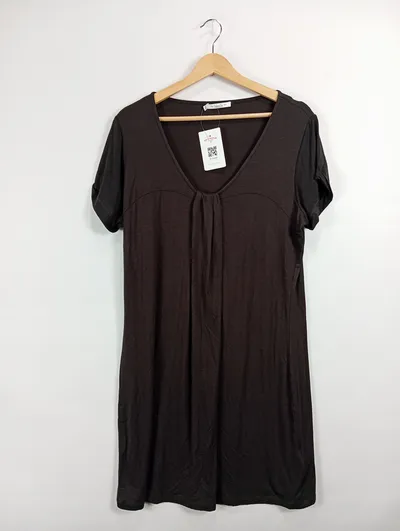 Vanilia Damen T-Shirt 44/XXL Braun Casual Viskose Elasthan