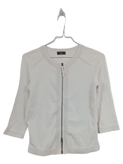 Marc Cain Damen Strickjacke Reißverschluss Beige Gr. L 40 Baumwolle