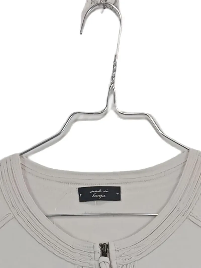 Marc Cain Damen Strickjacke Reißverschluss Beige Gr. L 40 Baumwolle 3