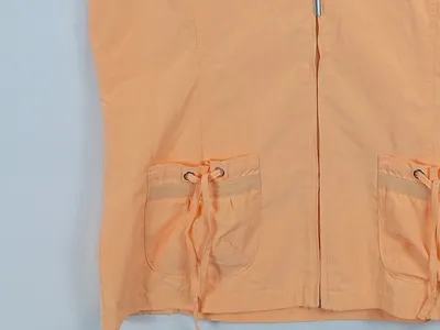 Gina Laura Weste Damen Gr. 40/L Orange Casual Reißverschluss Baumwoll-Mix
