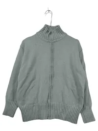 Casa Blanca Strickjacke Damen Gr. 42 Grün Reißverschluss Baumwolle 1