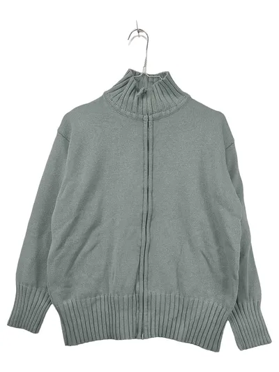 Casa Blanca Strickjacke Damen Gr. 42 Grün Reißverschluss Baumwolle
