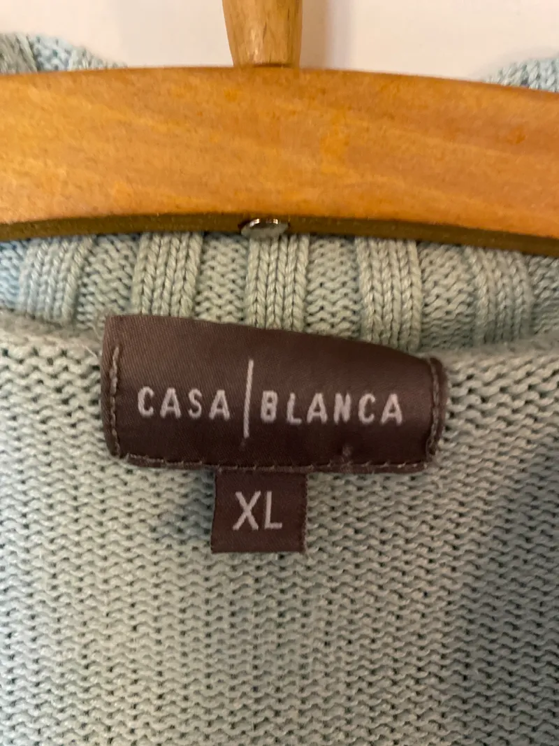 Casa Blanca Strickjacke Damen Gr. 42 Grün Reißverschluss Baumwolle 4