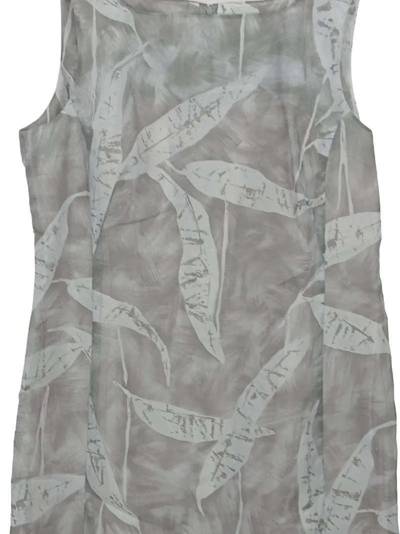 CARTOON Damen Sommerkleid Gr. 38 M Grau Casual mit Blattmuster 3