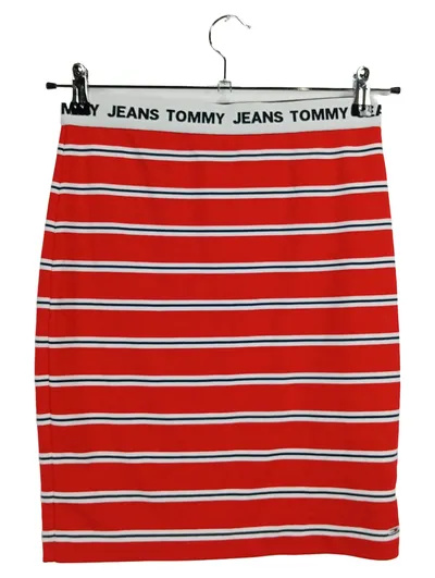 Tommy Jeans Damen Rock gestreift Rot Weiß Blau Gr. M Stretch