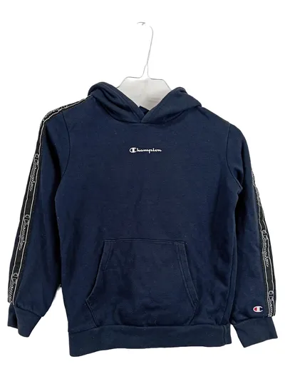 Champion Kapuzenpullover Kinder Gr. 138/140 Blau Logo-Band Hoodie