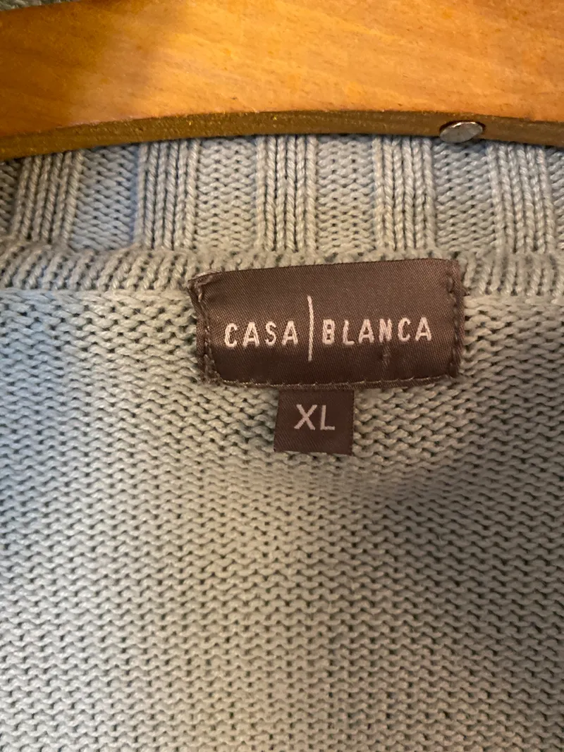 Casa Blanca Pullunder Strickweste Damen 42/XL Blau Reißverschluss Stehkragen 5