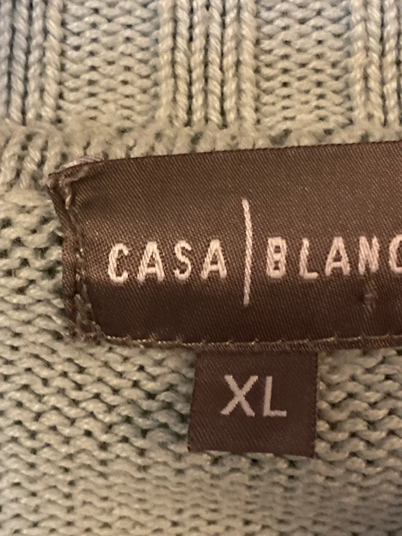 Casa Blanca Pullunder Strickweste Damen 42/XL Blau Reißverschluss Stehkragen 6