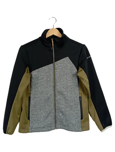 Icepeak Fleecejacke Kinder Gr. 152 Softshell Schwarz Grau Oliv Outdoor