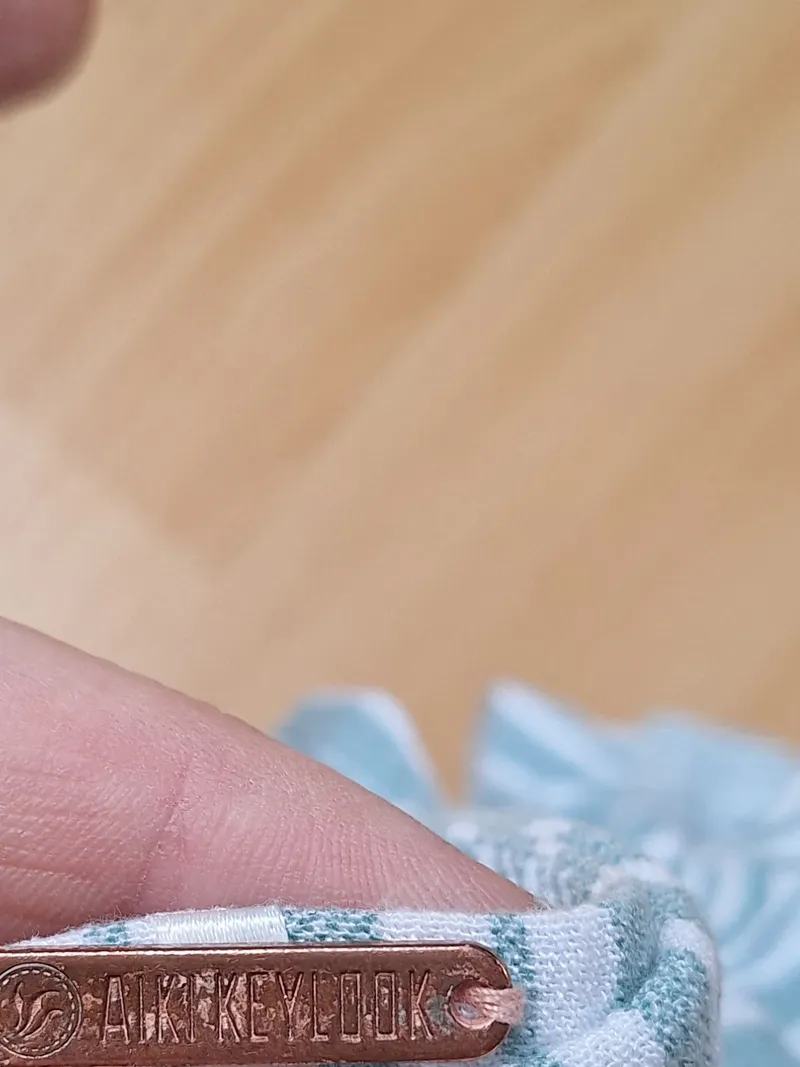 AIKI KEYLOOK Damen Sommerkleid Gr. S Grün Gestreift Knopfleiste Midi 4