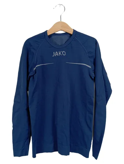 JAKO Langarmshirt Kinder Sportshirt Logo Print Blau Gr. 152 Polyamid