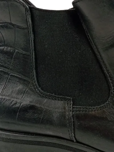 Tamaris Damen Chelsea Boots Stiefelette Schwarz Leder Gr. 37 Blockabsatz