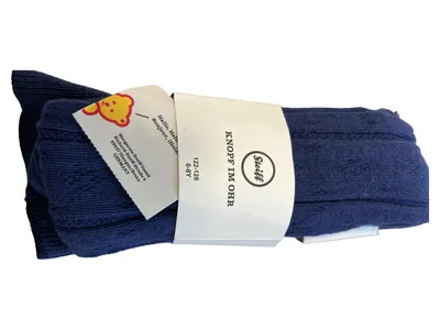 Steiff Kinder Strumpfhose Gr. 122/128 Blau Baumwolle Rippstrick Basic Neu