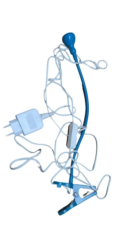IKEA Tischleuchte Metall Blau Zylindrisch 43cm Modern Leselampe