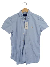 Ralph Lauren Hemdbluse Damen XS Blau Kurzarm Oxford Button-Down 1