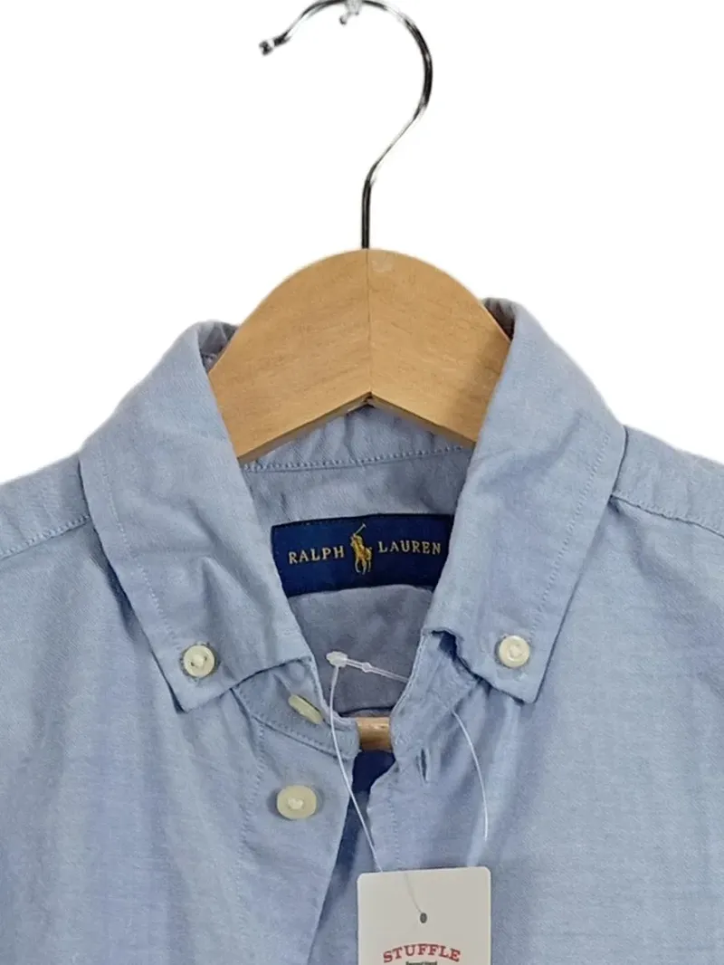 Ralph Lauren Hemdbluse Damen XS Blau Kurzarm Oxford Button-Down 3