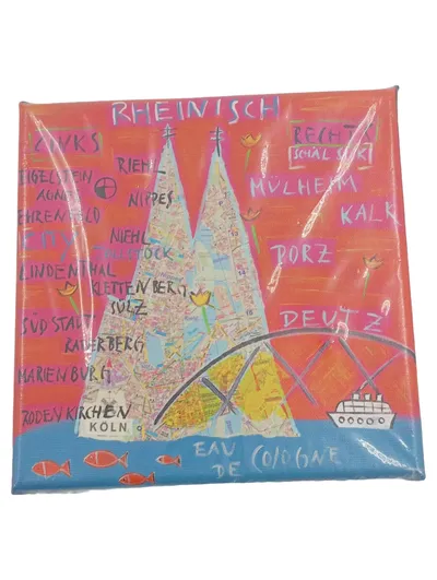 Atelier Canvasa Kölner Veedel Canvas Bild Köln Dom Rheinisch 20x20cm