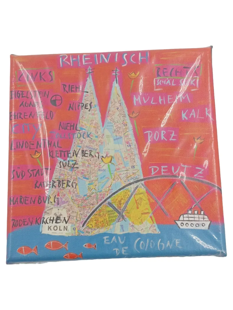 Atelier Canvasa Kölner Veedel Canvas Bild Köln Dom Rheinisch 20x20cm 1