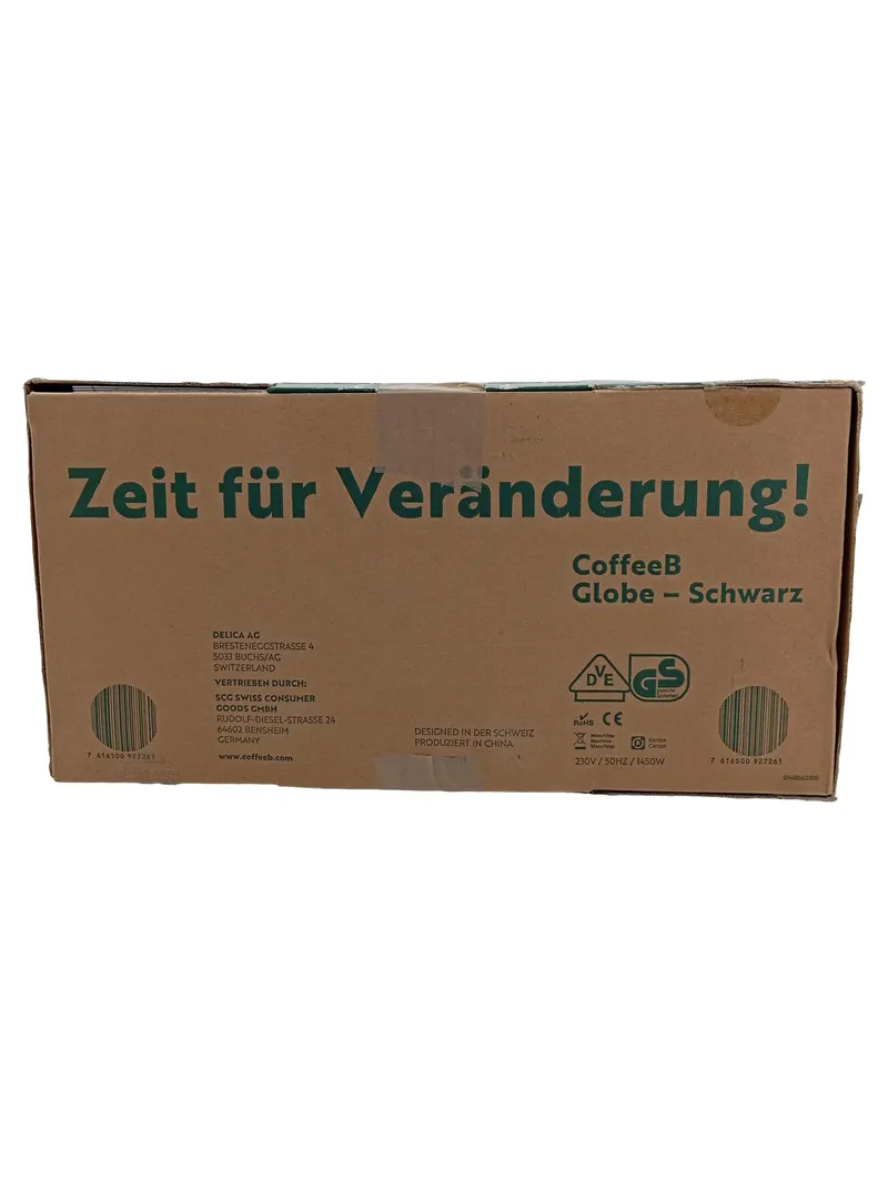 CoffeeB Globe Kaffeemaschine Schwarz 19 Bar Kapsellos Kompostierbar 4